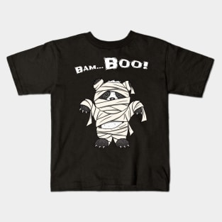 Bam-Boo Halloween Pun Spooky Cute Panda Mummy Bear Kids T-Shirt